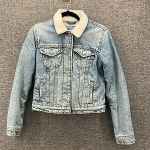 Aeropostale Trucker Jacket Small Y2K Preppy Sherpa Lined Grunge Punk Baddie‎